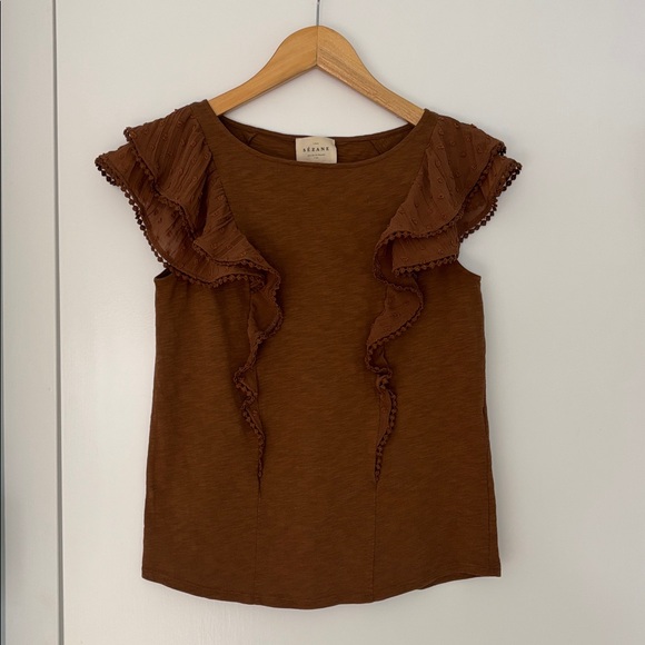 SEZANE Agnan T-Shirt in Coffee - XS - Picture 4 of 10